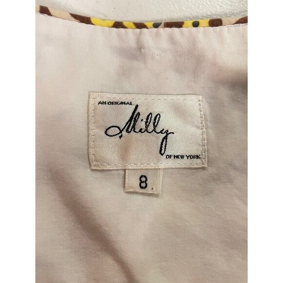 Milly Brown Yellow Pineapple Sleeveless Top 8 Fits 6 - Picture 5 of 5